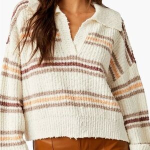 Free People Kennedy Striped Knit Sweater - size L